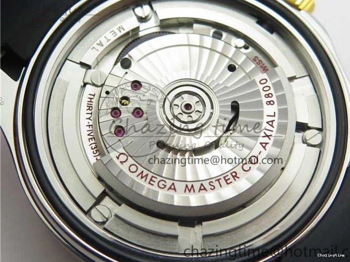 0502 Seasonal 2018 Seamaster Diver 300M SS YG VSF 1:1 Best Edition YG Bezel Black Dial on Black Rubber Strap A 7934